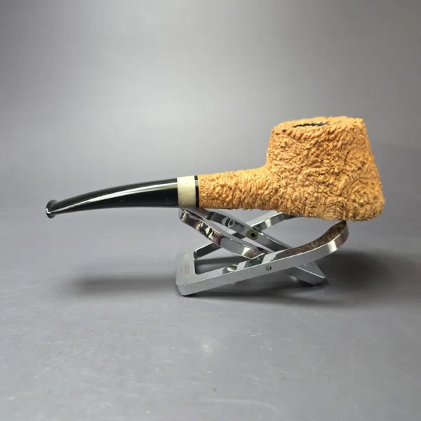 Pipe Tristan "Shape 55" Rusticated Pot w/ Horn Handmade Briar Pipe, New - Image 5