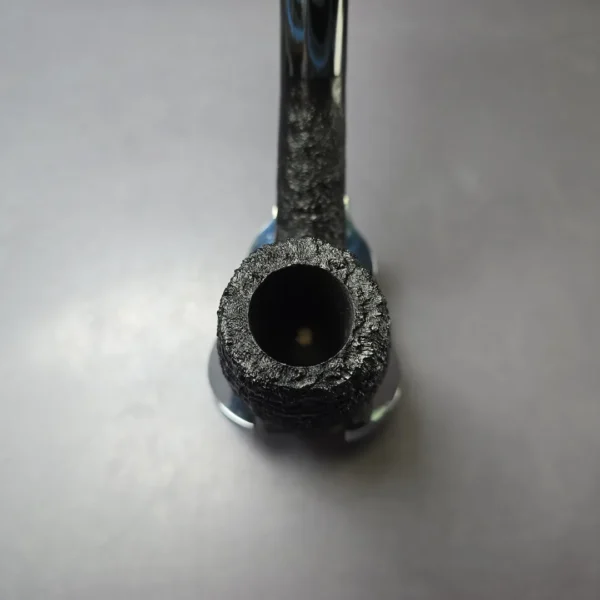 Pipe Tristan Sandblasted LC Bent Billiard w/ Blue Cumberland Handmade Briar Pipe, New - Image 5