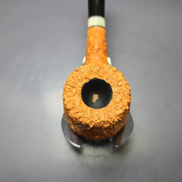 Pipe Tristan "Shape 55" Rusticated Pot w/ Horn Handmade Briar Pipe, New - Image 5
