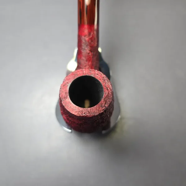 Pipe Tristan Contrast Sandblasted LC Bent Billiard w/ Cumberland Briar Pipe, New - Image 5