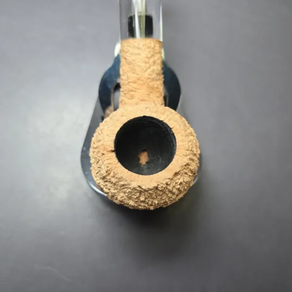 Pipe Tristan Natural Granite Rusticated Bullmoose w/ Perspex Handmade Briar Pipe, New - Image 5