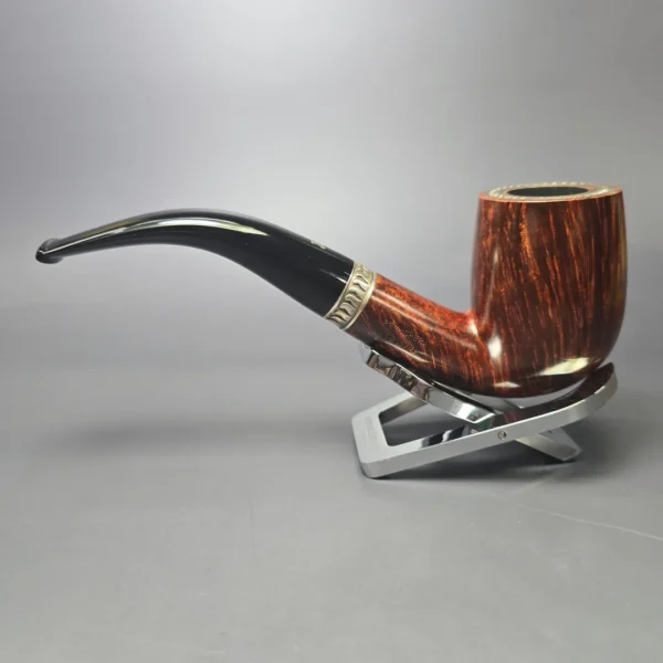 Ser Jacopo Domina 2006 Smooth Bent Billiard w/ Silver Estate Briar Pipe, Unsmoked - Image 5