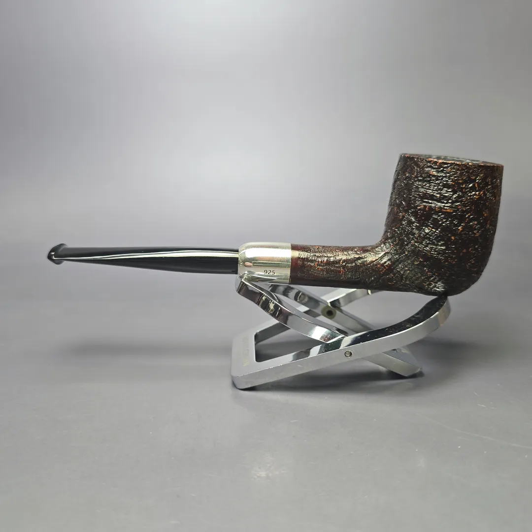 MBSD Briars Timeless Traditions 1 Sandblasted Billiard w/ Silver Handmade Briar Pipe, New - Image 5