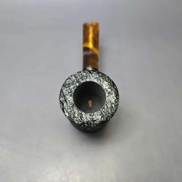 Moonshine MS06 Black Sandblasted Stoker Poker w/ Tortoiseshell Stem Briar Pipe, New - Image 5