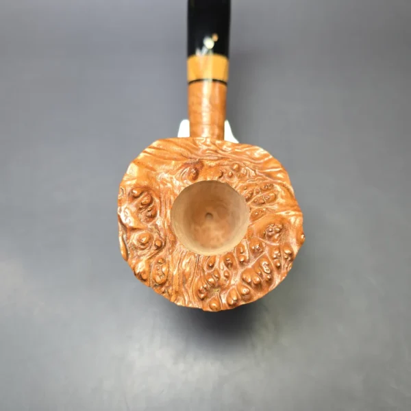 Luciano FR S* Sandblasted Freehand w/ Olivewood Estate Briar Pipe, Unsmoked - Image 5