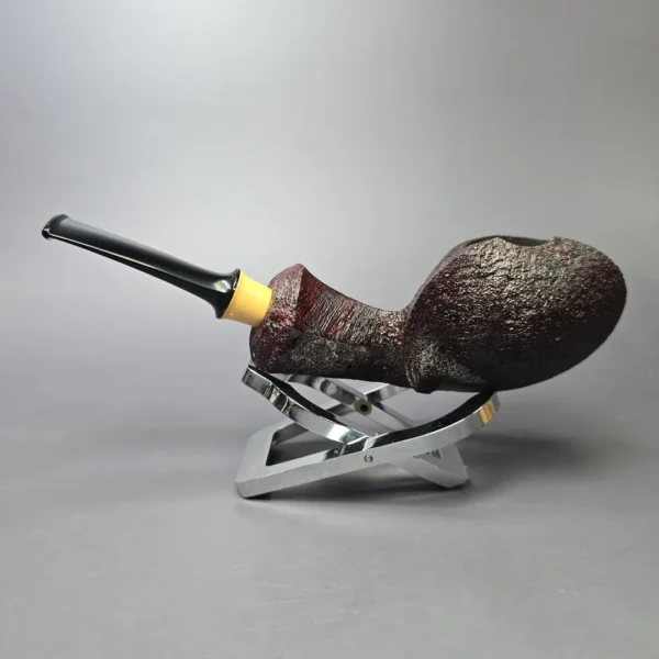 Madao 3000 Sandblasted Swimming Blowfish w/ Boxwood Handmade Briar Pipe, New - Image 5