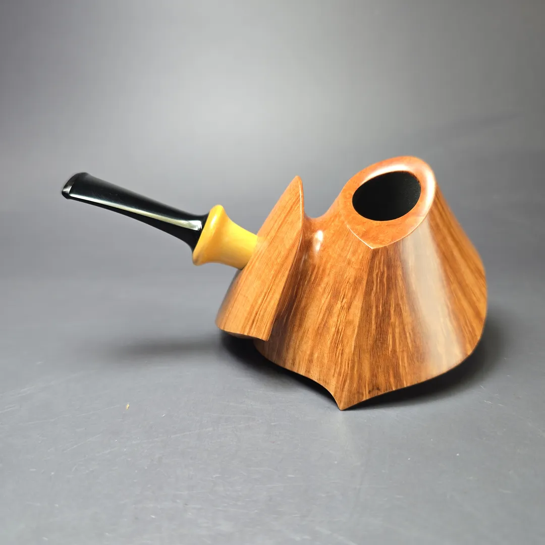 Madao 3000 Smooth Asymmetric Volcano w/ Boxwood Handmade Briar Pipe, New - Image 5