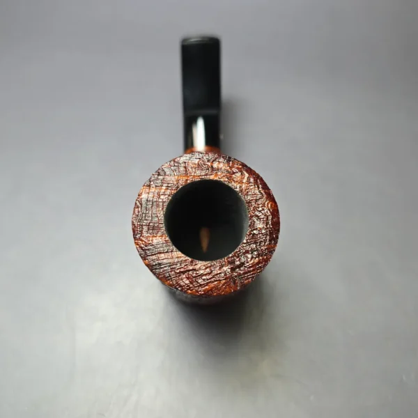 Moonshine MS06 Leather Sandblasted Stoker Poker w/ Black Stem Briar Pipe, New - Image 5