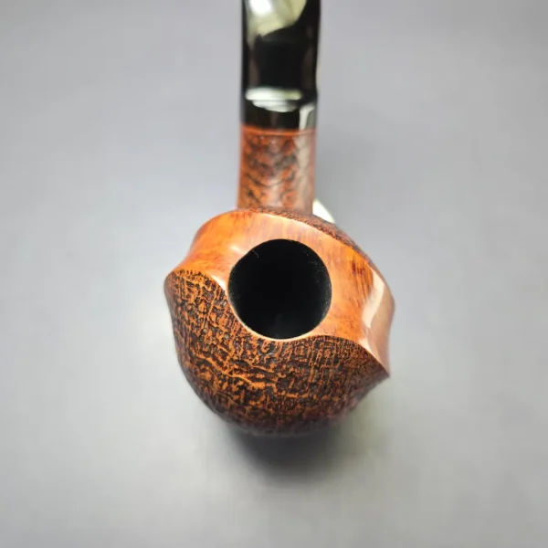 WO Larsen Pearl Grade Partially Sandblasted Cobra Estate Briar Pipe, Unsmoked - Image 5
