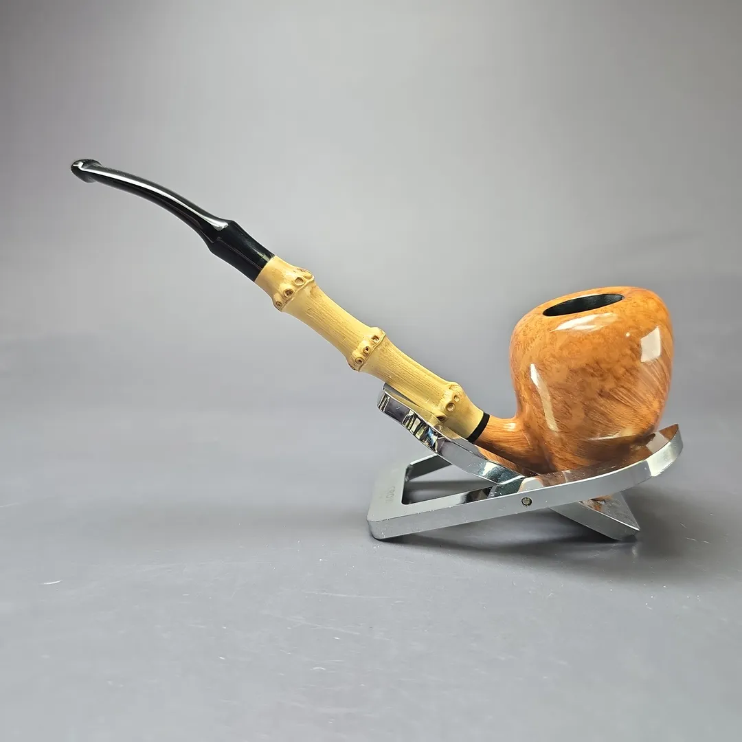 MBSD Briars Modern Masters 1 Smooth Peewit w/ Bamboo Briar Pipe, New - Image 5