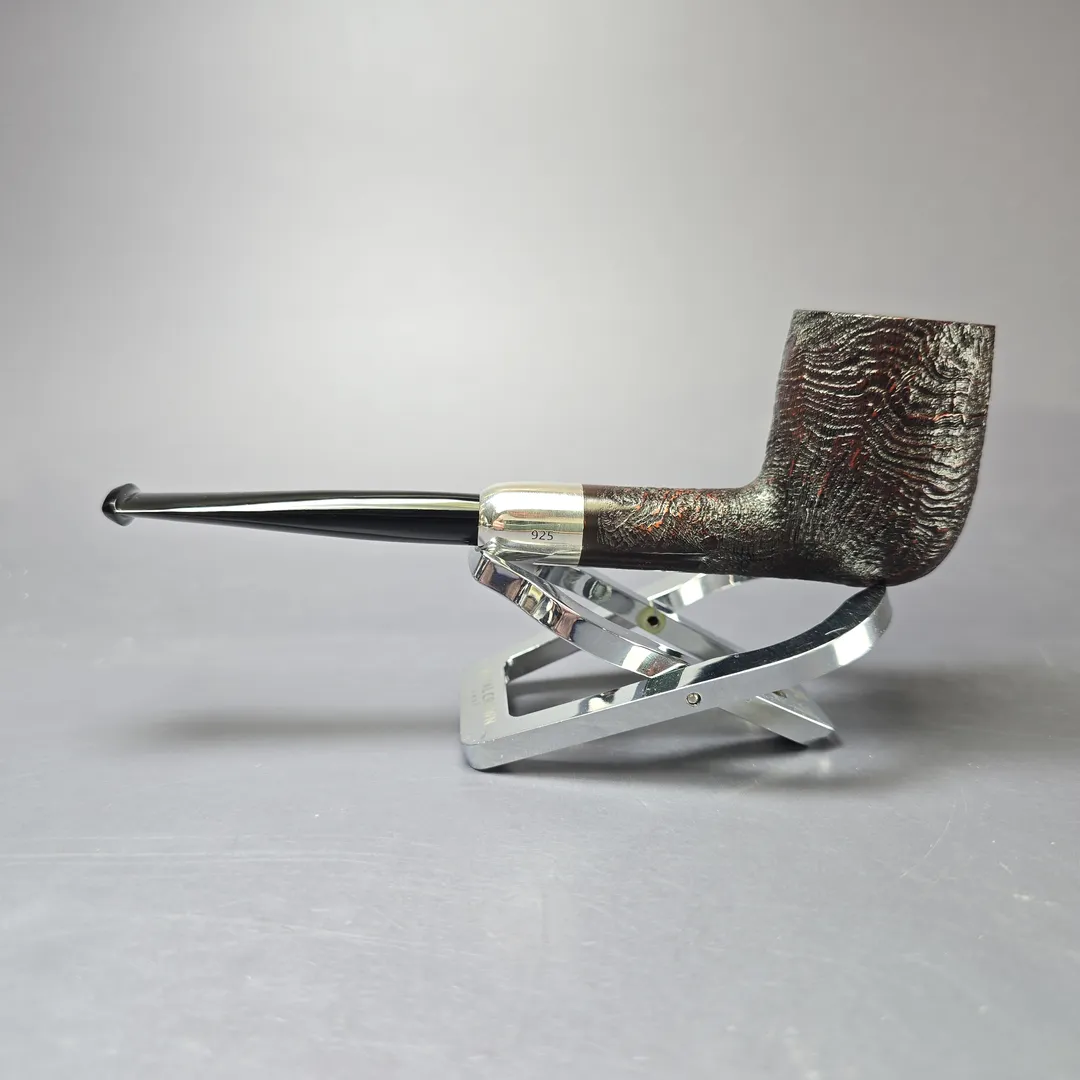 MBSD Briars Timeless Traditions 1 Sandblasted Billiard w/ Silver Handmade Briar Pipe, New - Image 5