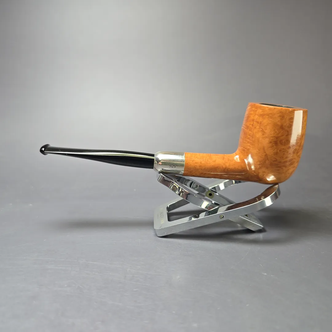 MBSD Briars Timeless Traditions 1 Smooth Billiard w/ Silver Handmade Briar Pipe, New - Image 5