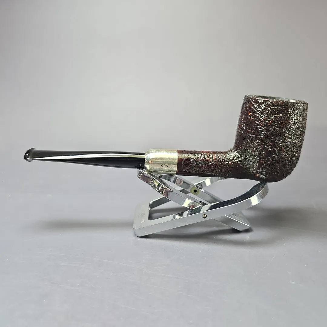 MBSD Briars Timeless Traditions 1 Sandblasted Billiard w/ Silver Handmade Briar Pipe, New - Image 5