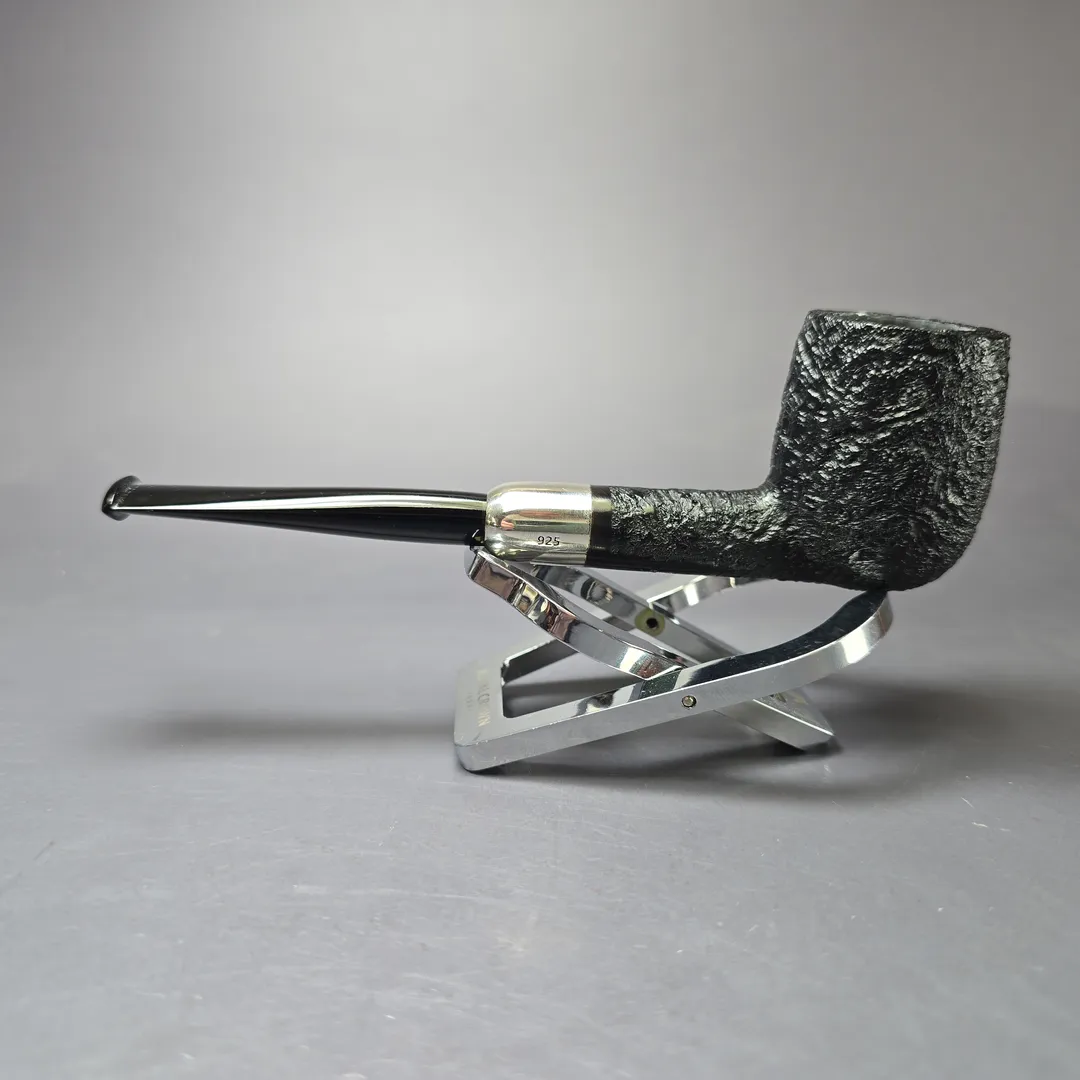 MBSD Briars Timeless Traditions 1 Sandblasted Billiard w/ Silver Handmade Briar Pipe, New - Image 5