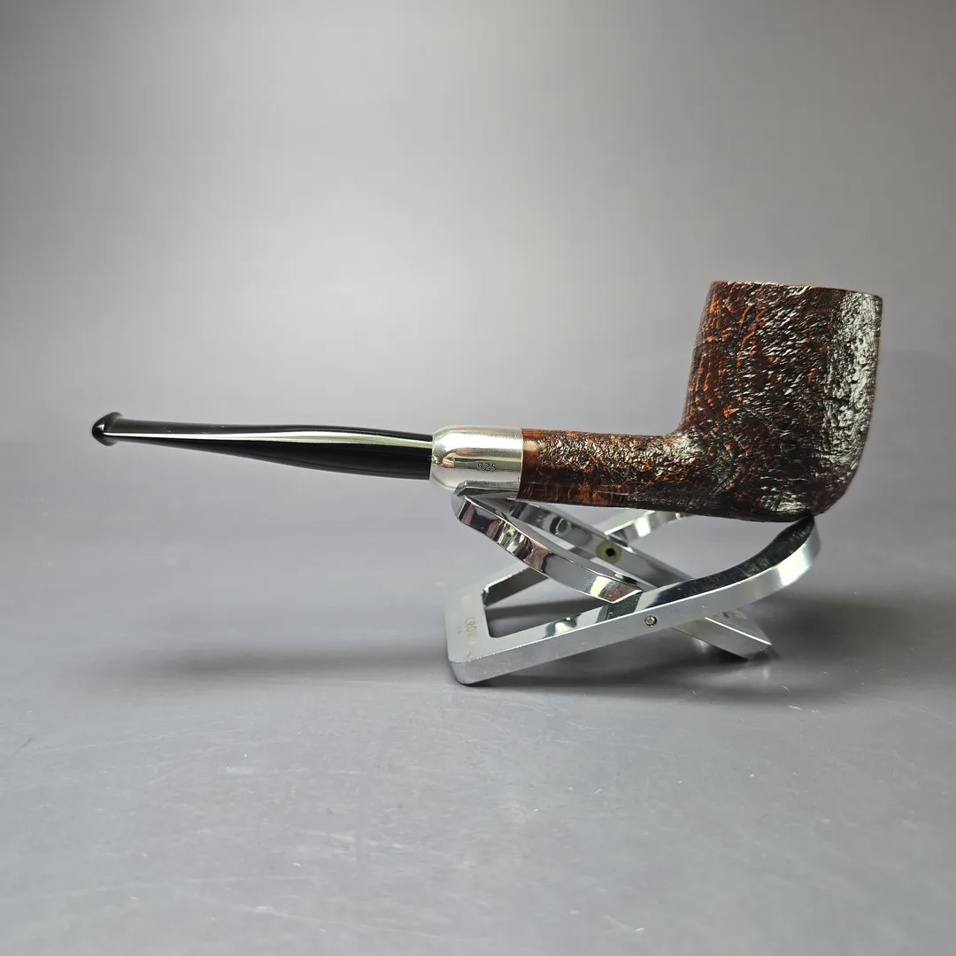 MBSD Briars Timeless Traditions 1 Sandblasted Billiard w/ Silver Handmade Briar Pipe, New - Image 5