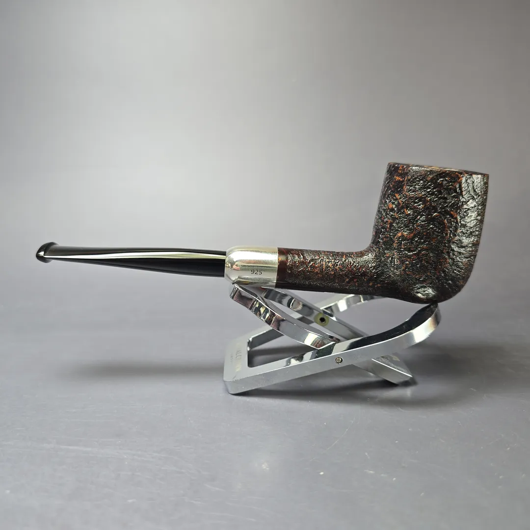 MBSD Briars Timeless Traditions 1 Sandblasted Billiard w/ Silver Handmade Briar Pipe, New - Image 5