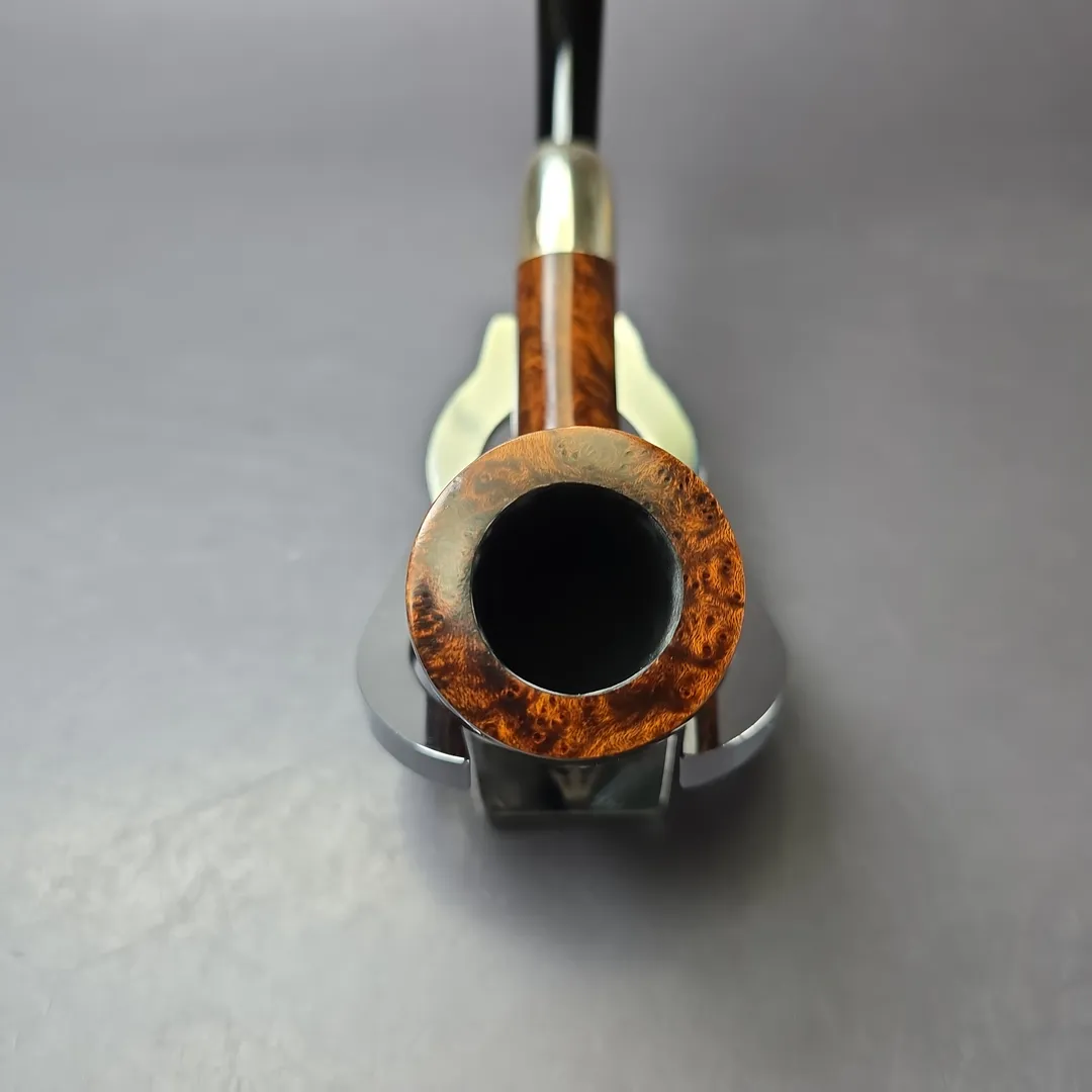 MBSD Briars Timeless Traditions 1 Smooth Billiard w/ Silver Handmade Briar Pipe, New - Image 6