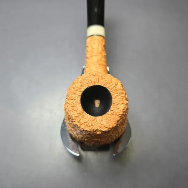 Pipe Tristan "Shape 55" Rusticated Pot w/ Horn Handmade Briar Pipe, New - Image 6