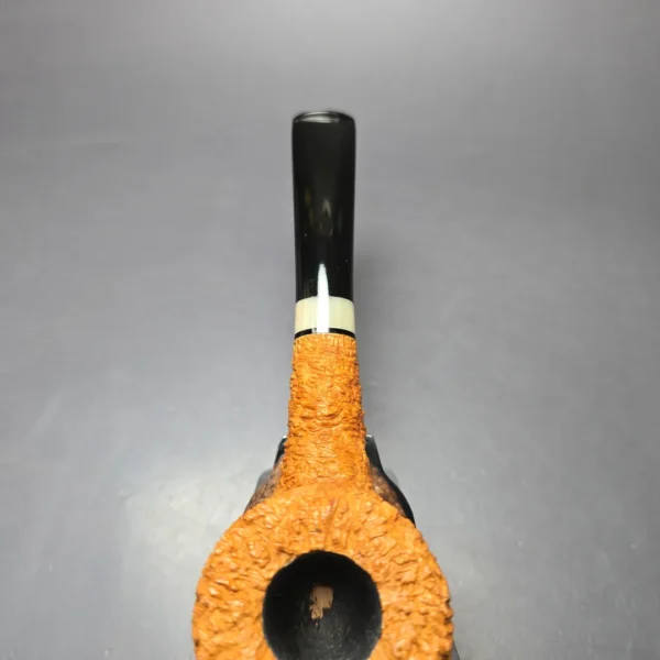 Pipe Tristan "Shape 55" Rusticated Pot w/ Horn Handmade Briar Pipe, New - Image 6