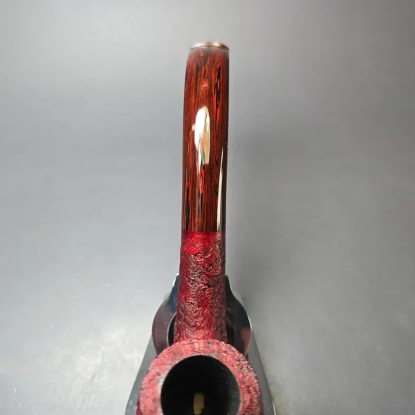 Pipe Tristan Contrast Sandblasted LC Bent Billiard w/ Cumberland Briar Pipe, New - Image 6