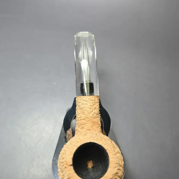 Pipe Tristan Natural Granite Rusticated Bullmoose w/ Perspex Handmade Briar Pipe, New - Image 6