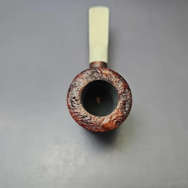 Moonshine MS06 Leather Sandblasted Stoker Poker w/ White Stem Briar Pipe, New - Image 6