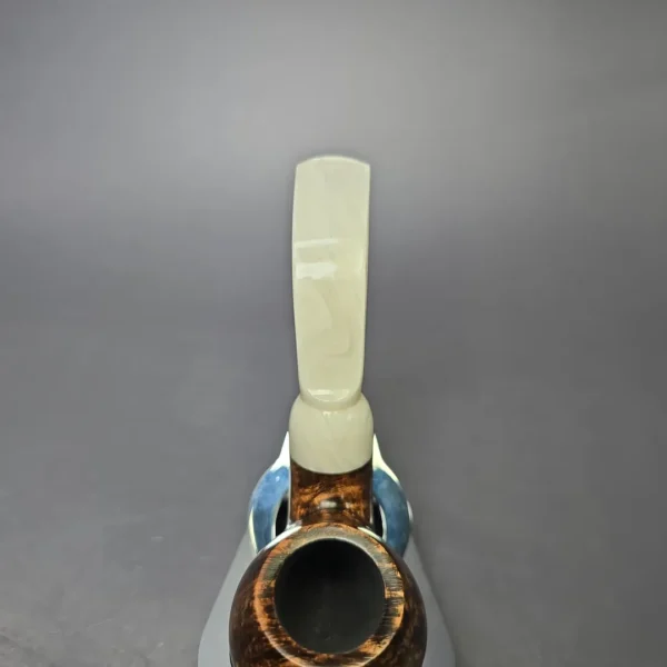 Moonshine MS12L Dark Smooth Long Stem Grapeshot w/ White Stem Briar Pipe, New - Image 6