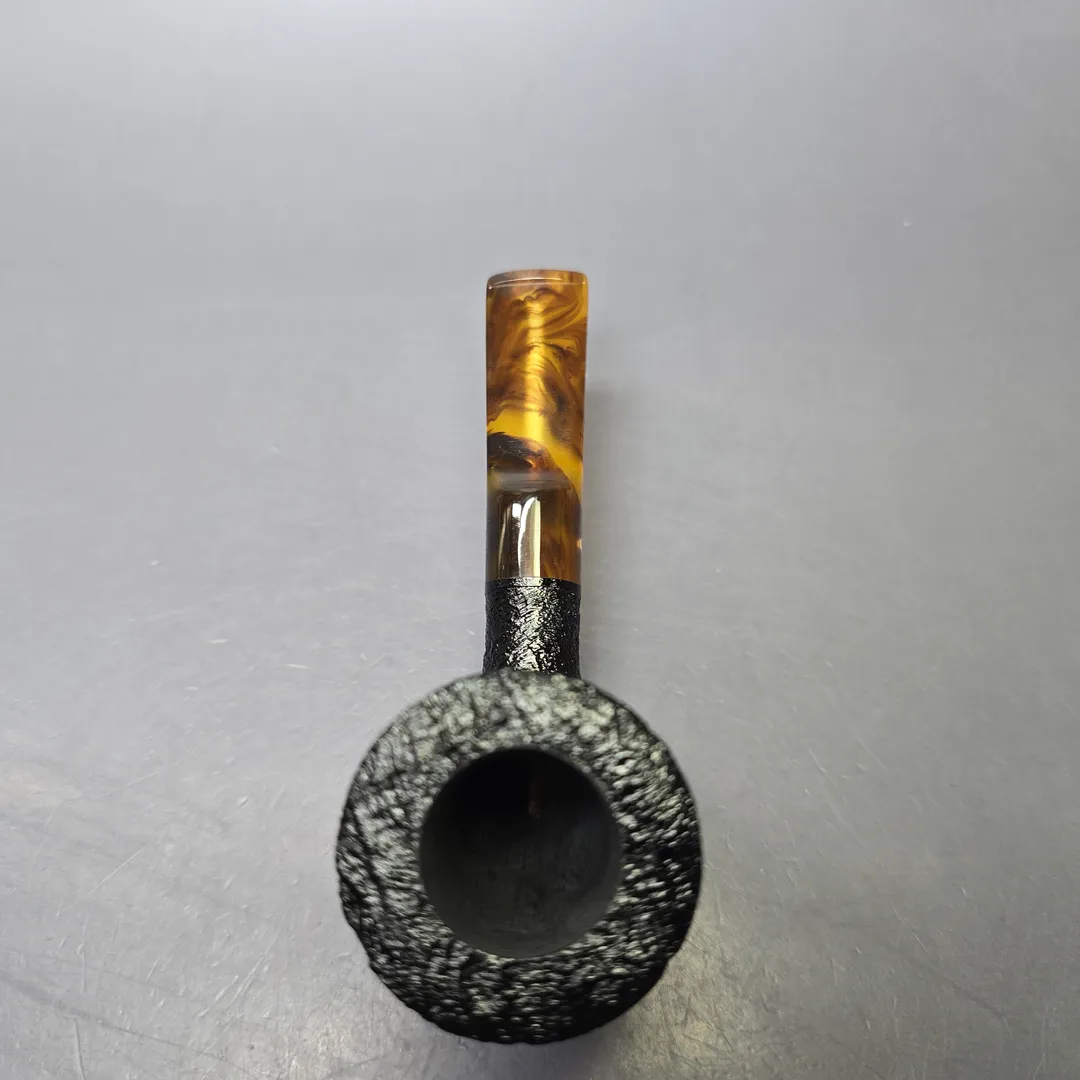 Moonshine MS06 Black Sandblasted Stoker Poker w/ Tortoiseshell Stem Briar Pipe, New - Image 6