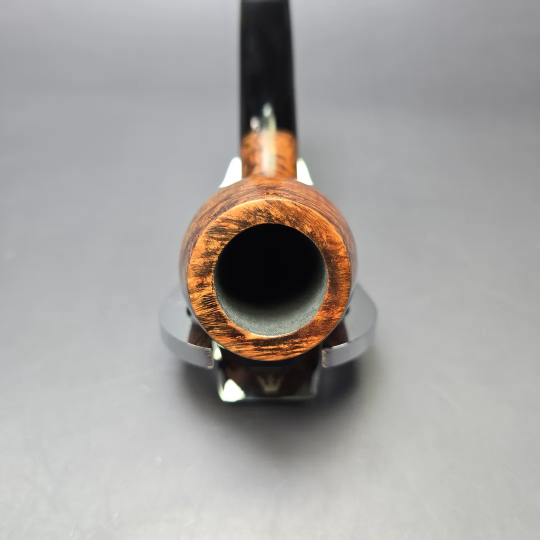 Moonshine MS03 Dark Smooth Deviled Egg Anse w/ Black Stem Briar Pipe, New - Image 6
