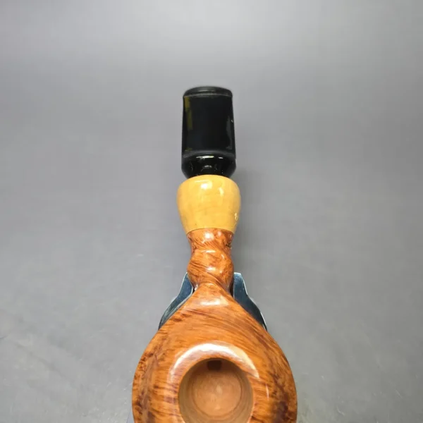 Luciano FR * Smooth Spiral Rhodesian w/ Olivewood Estate Briar Pipe, Unsmoked - Image 6