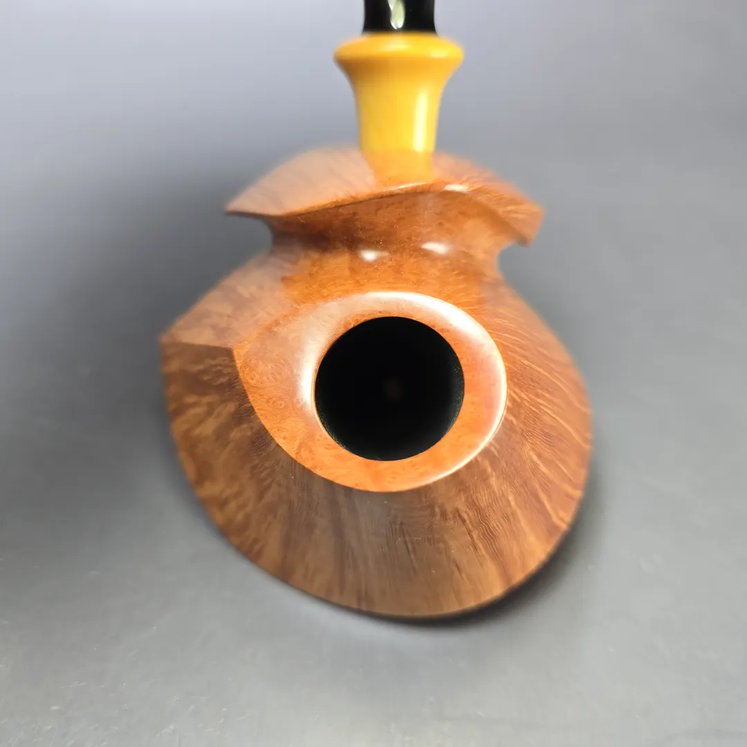Madao 3000 Smooth Asymmetric Volcano w/ Boxwood Handmade Briar Pipe, New - Image 6