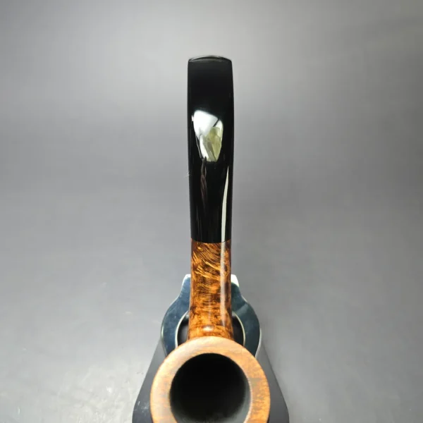 BriarWorks Classic C12 Dark Smooth Bent Billiard w/ Black Stem Briar Pipe, New - Image 6