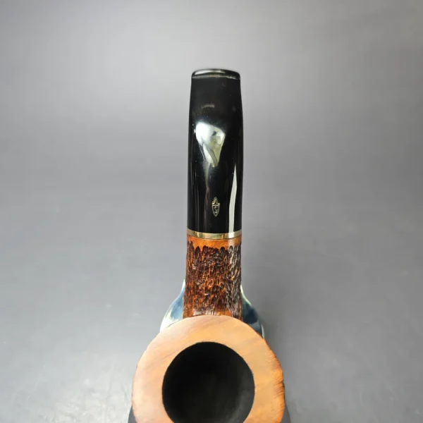 Savinelli Short Partially Rusticated Bent Pot Estate Briar Pipe, Italian Estates, 6mm - Image 6