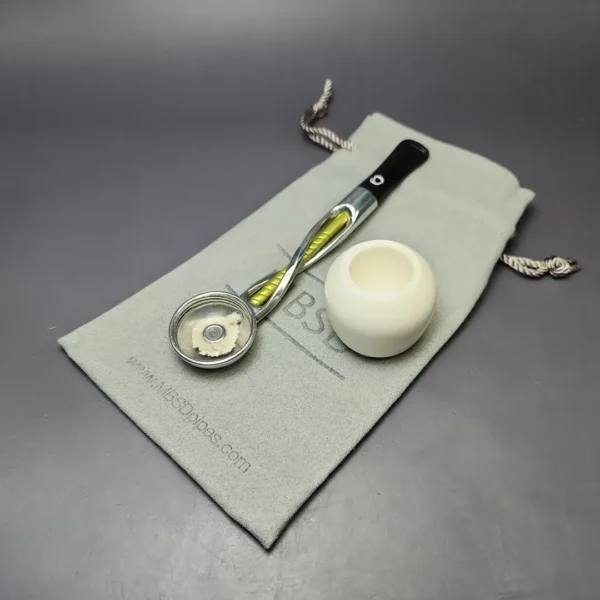 Falcon Shillelagh Green w/ MBSD Meerschaum Apple Block Meerschaum Bowl Pipe, New - Image 7