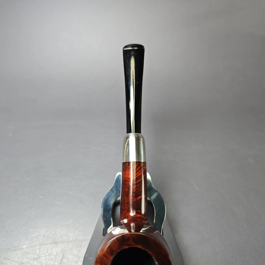 MBSD Briars Timeless Traditions 1 Smooth Billiard w/ Silver Handmade Briar Pipe, New - Image 7