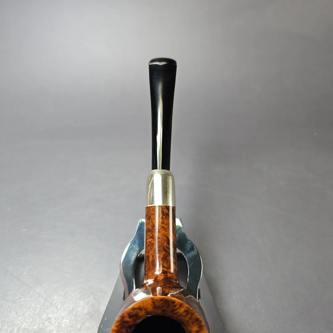 MBSD Briars Timeless Traditions 1 Smooth Billiard w/ Silver Handmade Briar Pipe, New - Image 7