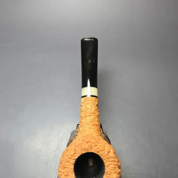 Pipe Tristan "Shape 55" Rusticated Pot w/ Horn Handmade Briar Pipe, New - Image 7