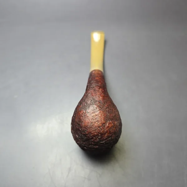Pipe Tristan Contrast Sandblasted LC Bent Billiard w/ Tan Ebonite Handmade Briar Pipe, New - Image 7