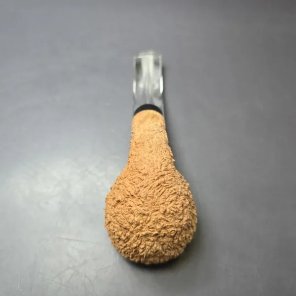 Pipe Tristan Natural Granite Rusticated Bullmoose w/ Perspex Handmade Briar Pipe, New - Image 7