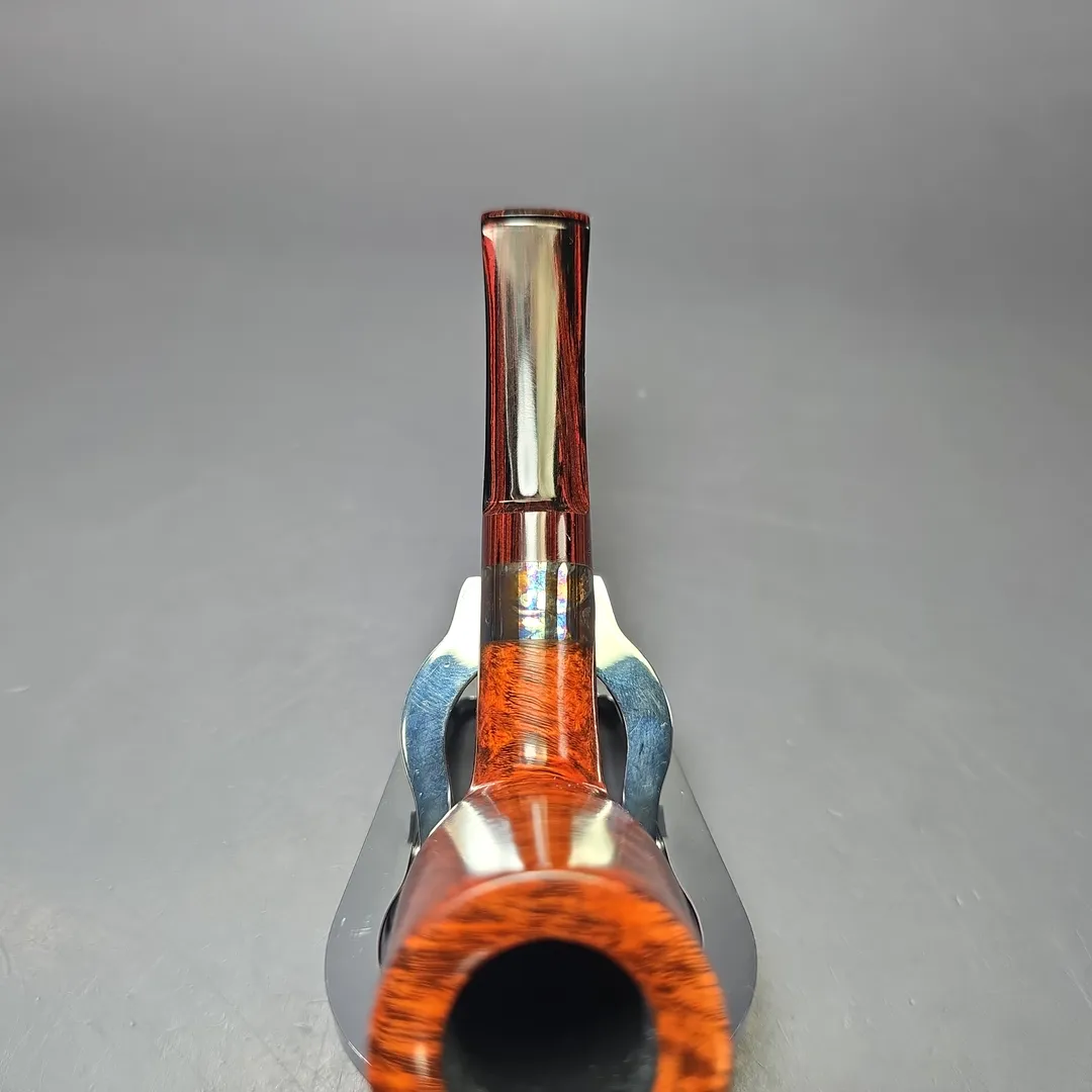 Walt Cannoy Cardinal House Hollingsworth Smooth Stack w/ Silver Handmade Briar Pipe, New - Image 7