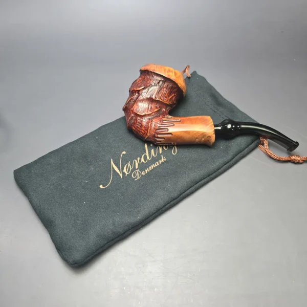 Nording Spruce Cone Partially Rusticated Freehand Estate Briar Pipe, Unsmoked - Image 7