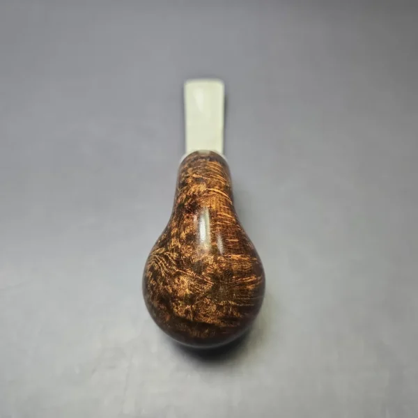 Moonshine MS12L Dark Smooth Long Stem Grapeshot w/ White Stem Briar Pipe, New - Image 7