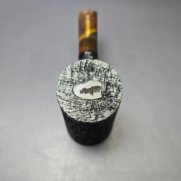 Moonshine MS06 Black Sandblasted Stoker Poker w/ Tortoiseshell Stem Briar Pipe, New - Image 7