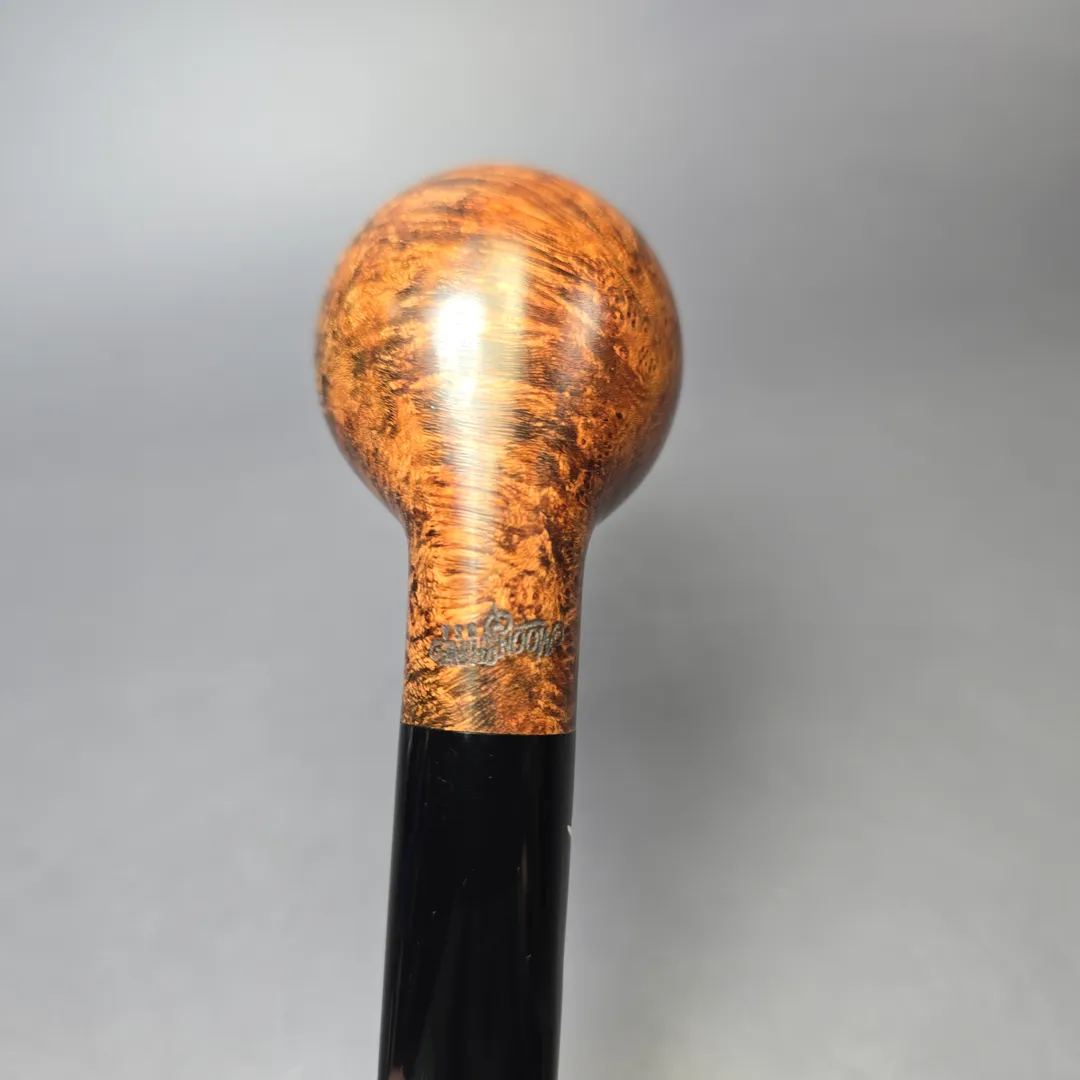Moonshine MS03 Dark Smooth Deviled Egg Anse w/ Black Stem Briar Pipe, New - Image 7