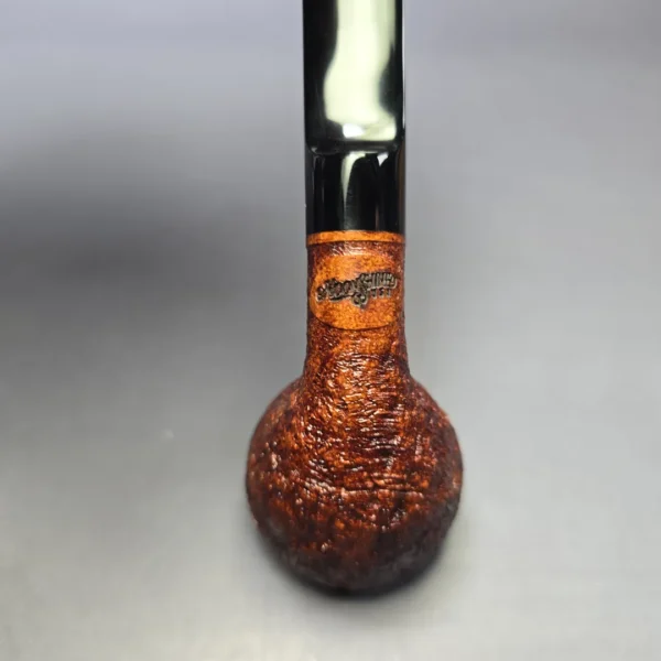 Moonshine MS02 Leather Sandblasted Devil Dog Rhodesian w/ Black Stem Briar Pipe, New - Image 7
