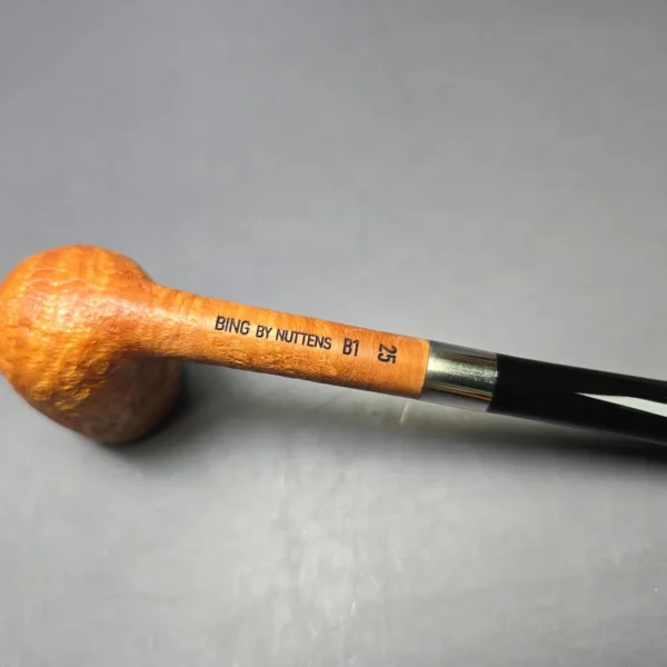 Bruno Nuttens Mini Bing B1 Partially Sandblasted Billiard Briar Pipe, New - Image 7