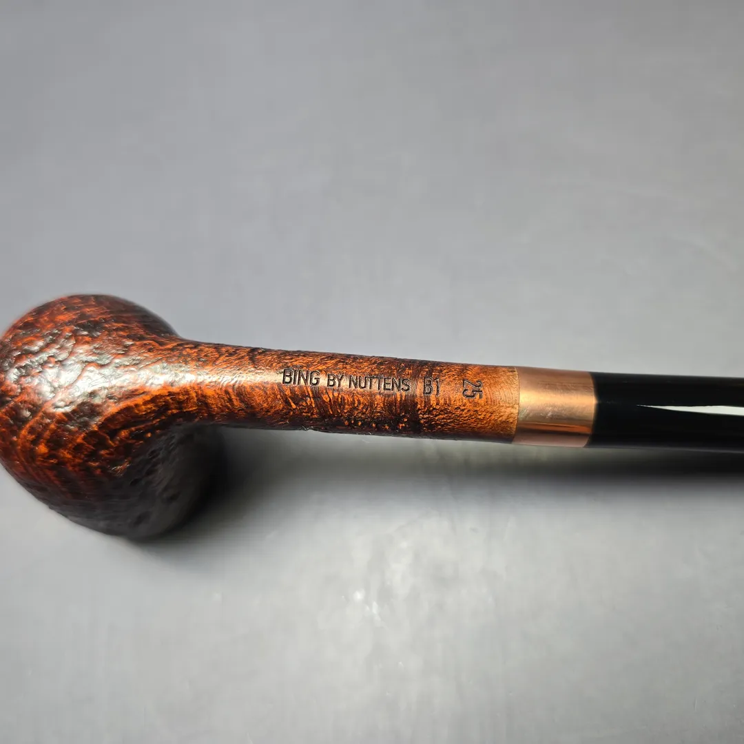 Bruno Nuttens Bing B1 Partially Sandblasted Billiard Briar Pipe, New - Image 7