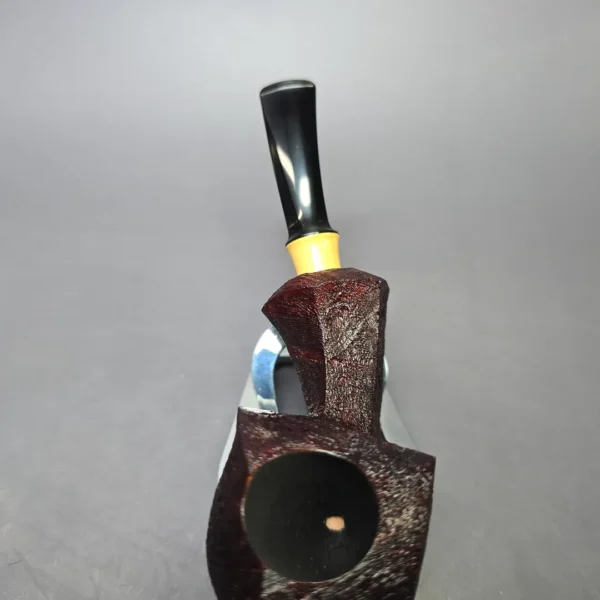 Madao 3000 Sandblasted Swimming Blowfish w/ Boxwood Handmade Briar Pipe, New - Image 7