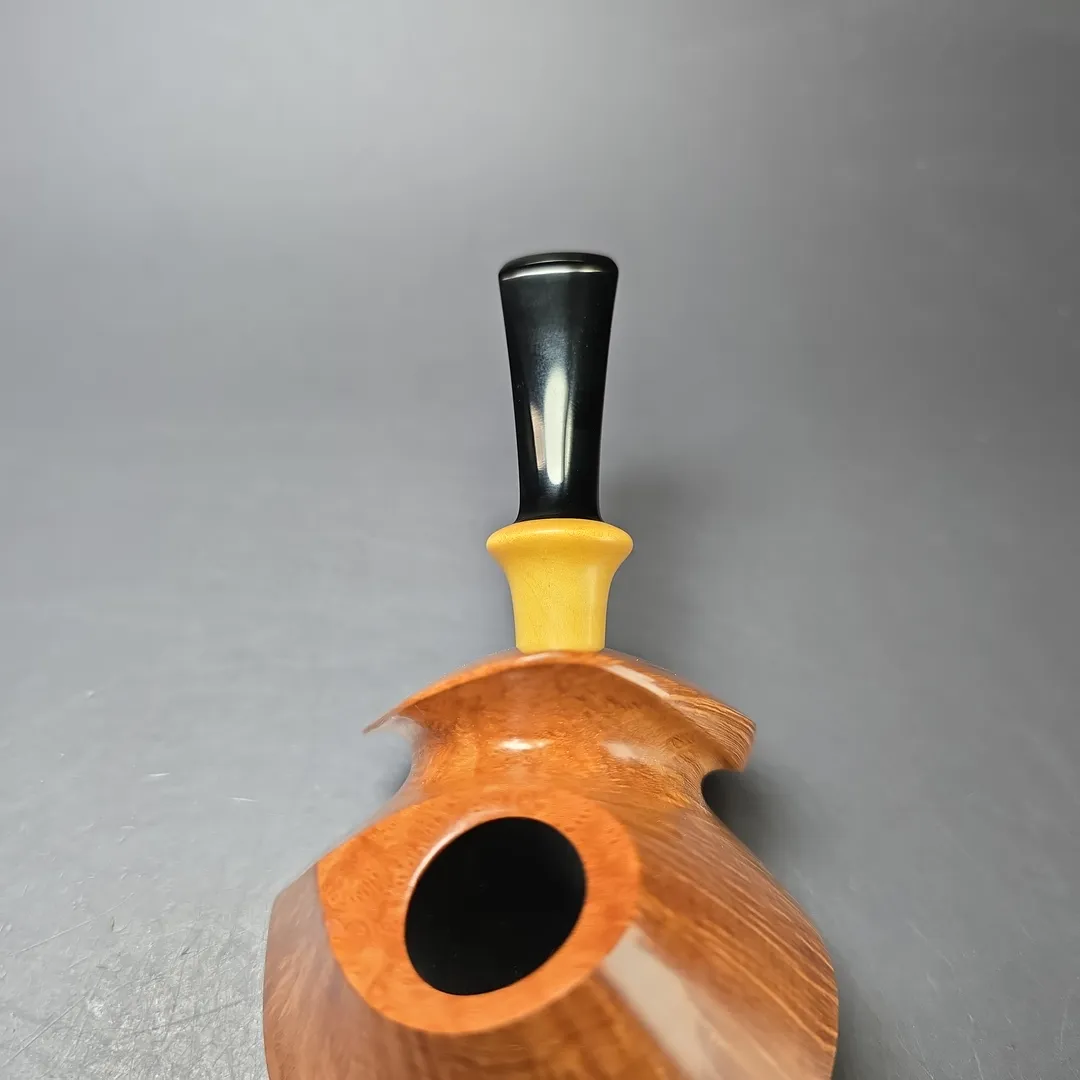 Madao 3000 Smooth Asymmetric Volcano w/ Boxwood Handmade Briar Pipe, New - Image 7