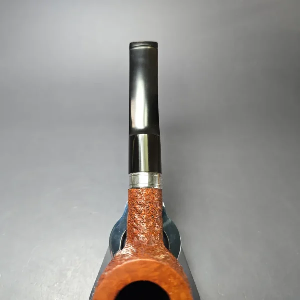 Ferndown Antique Bark 2 Star Partially Rusticated Billiard w/ Silver Estate Briar Pipe, Unsmoked - Image 7